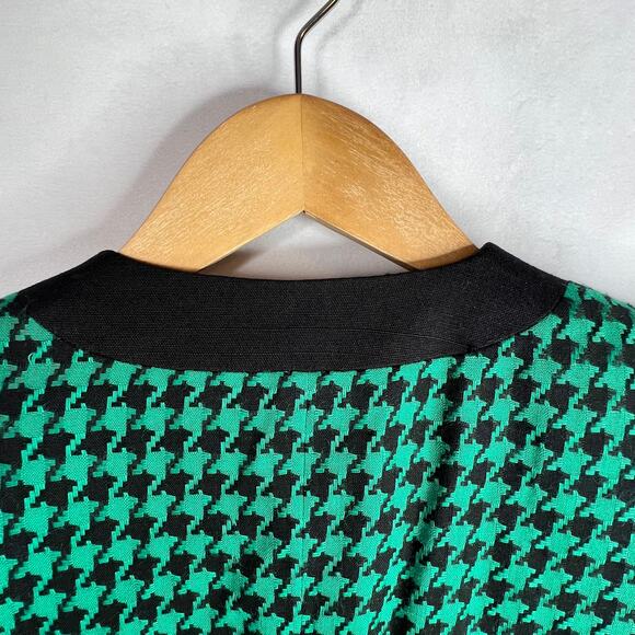 Vintage Saville Petites Teal Houndstooth Blazer 2P - Picture 4 of 11